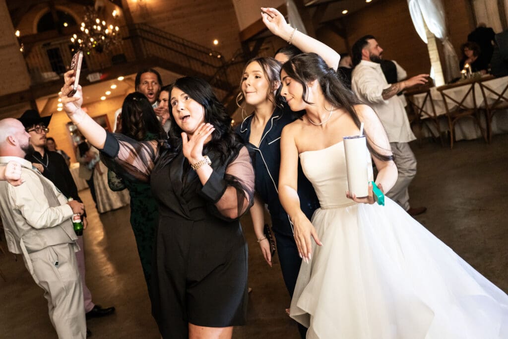 Bride and friends on the dance floor