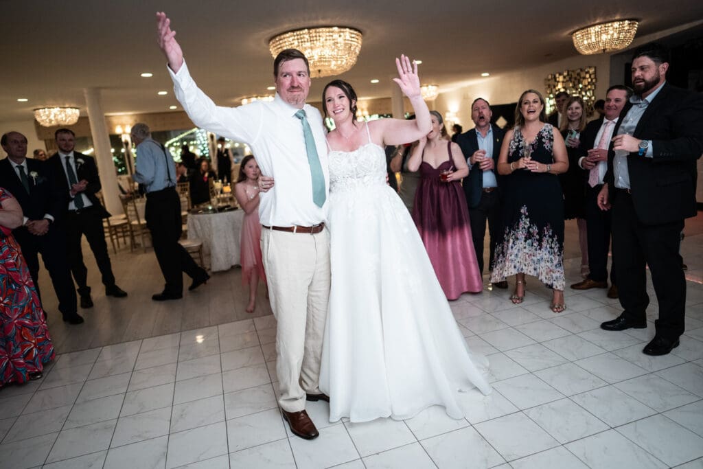 Bride and groom on dance floor