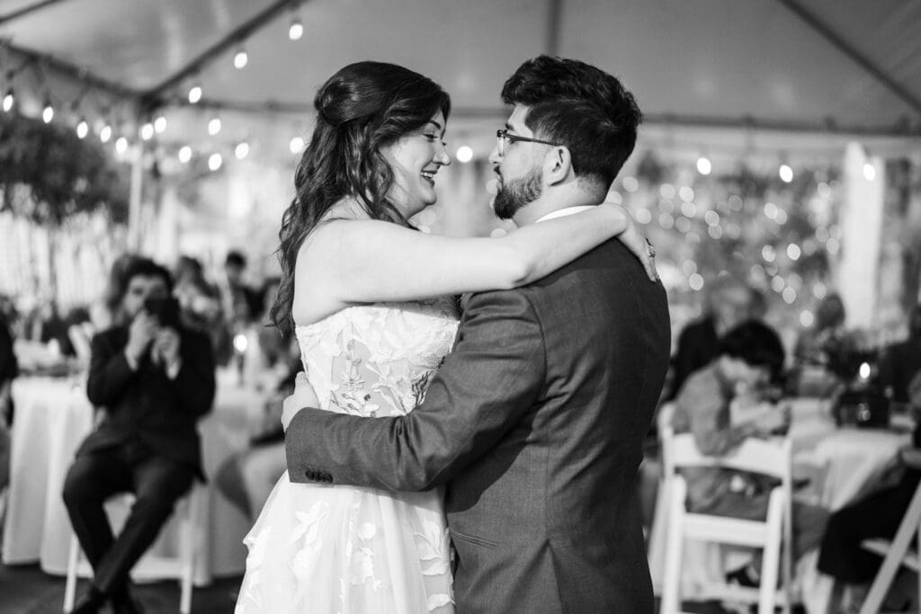 Bride and groom dance