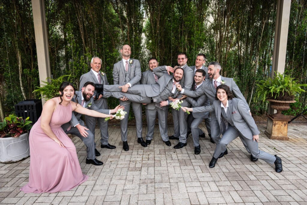 Groom's party picks him up