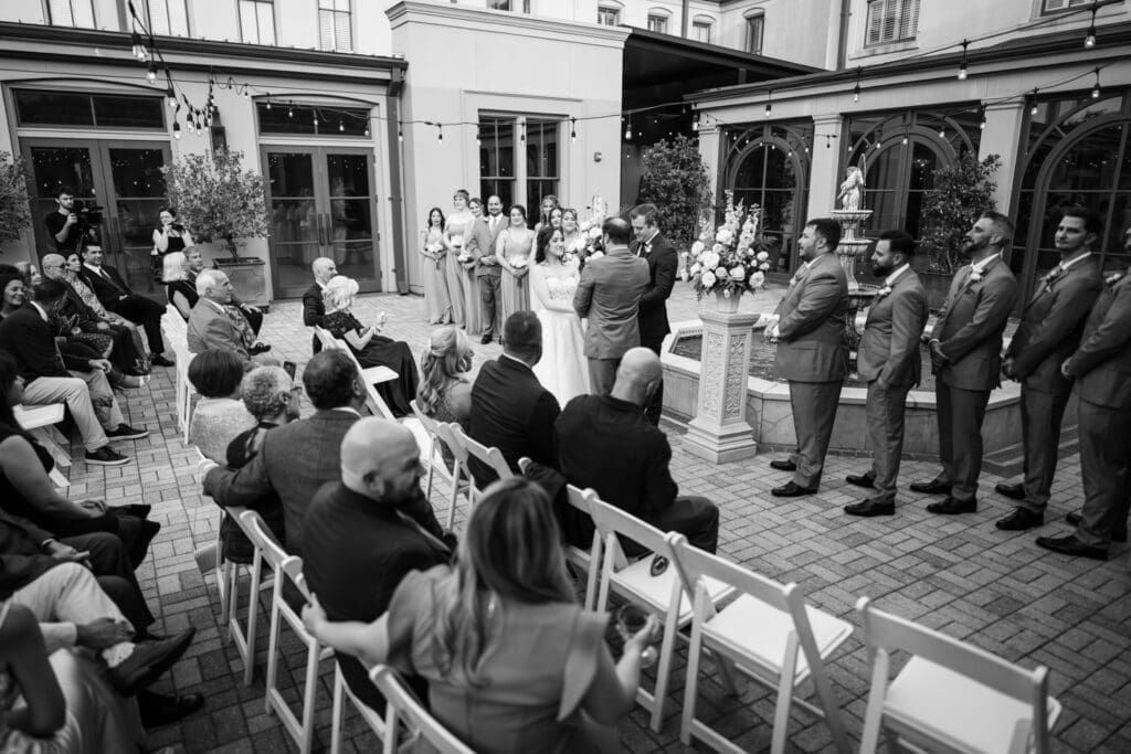 Wedding ceremony in the Southern Hotel courtyard