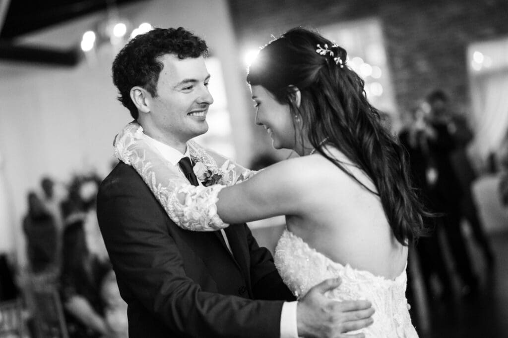 Bride and groom have first dance at Dogwood Venue