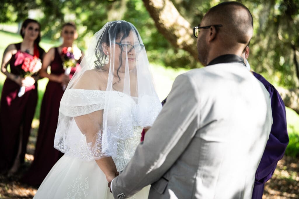 Couple exchanging vows