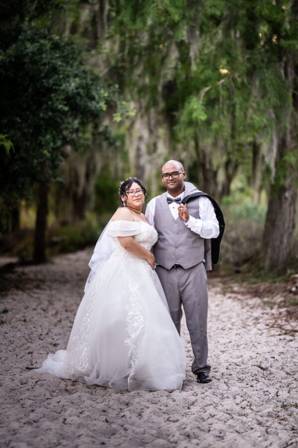 Couple on beach trail at Fontainebleau State Park