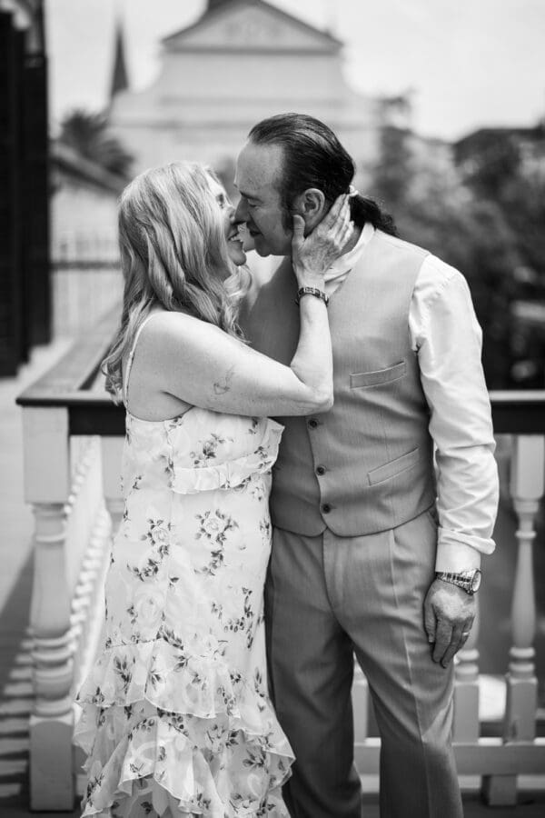 Couple kisses at conclusion of elopement ceremony