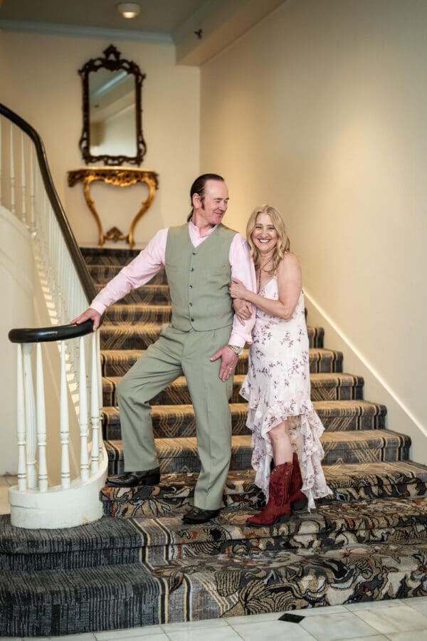 Couple on stairs at Bourbon Orleans Hotel