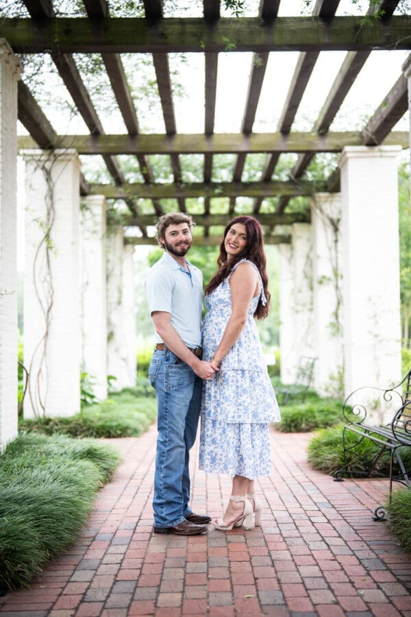 Couple in garden at Oak Alley