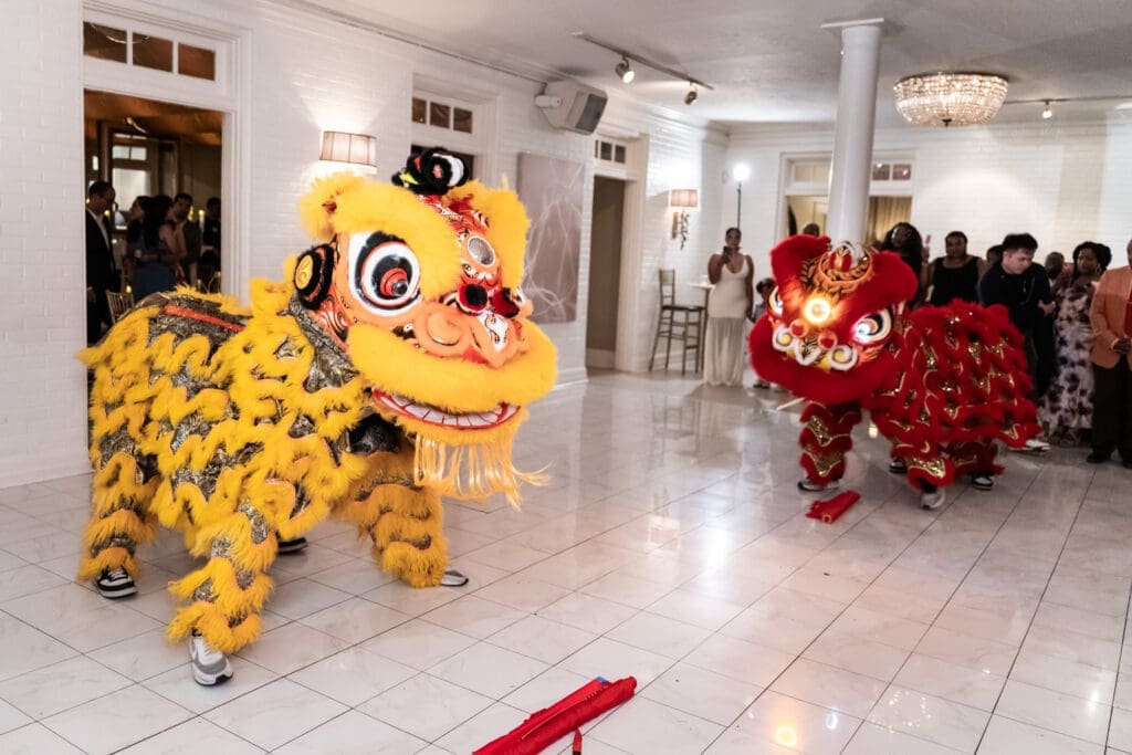 Rising Dragon Dance Team performs at New Orleans wedding