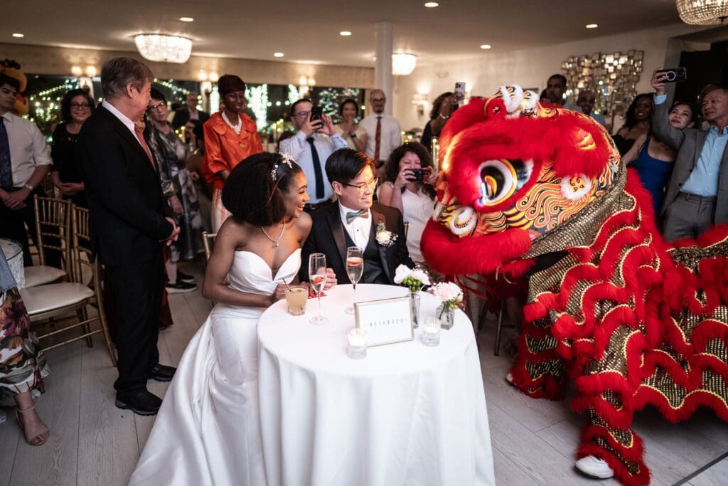Rising Dragon Dance Team with bride and groom