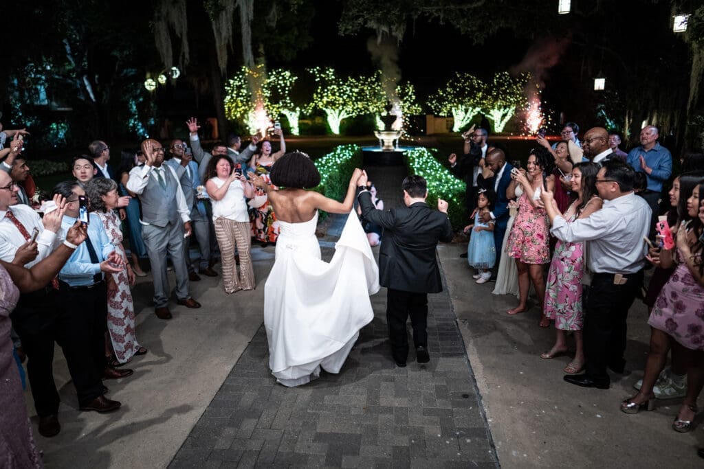Bride and groom get send-off from Southern Oaks