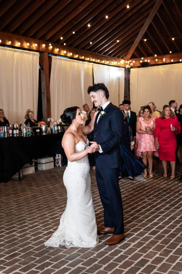Bride and groom dance