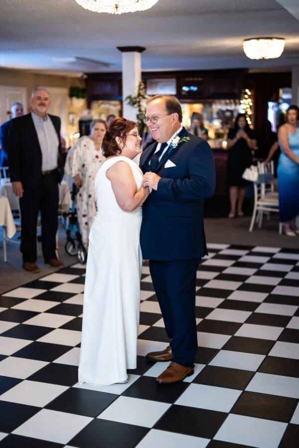 Bride and groom dance