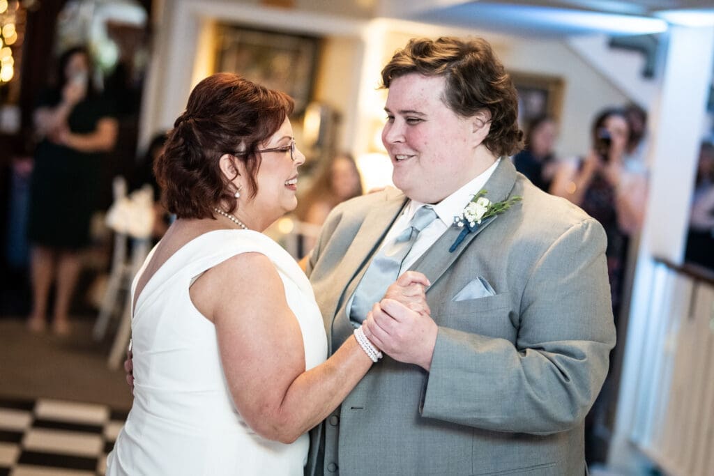Bride and son dance