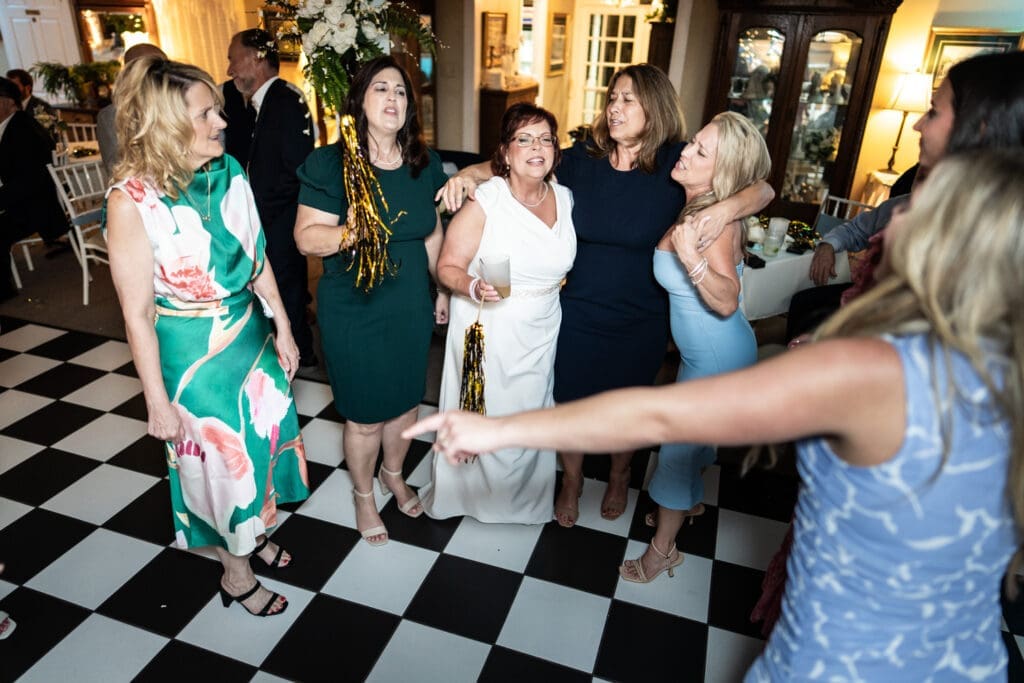 Bride and friends on dance floor