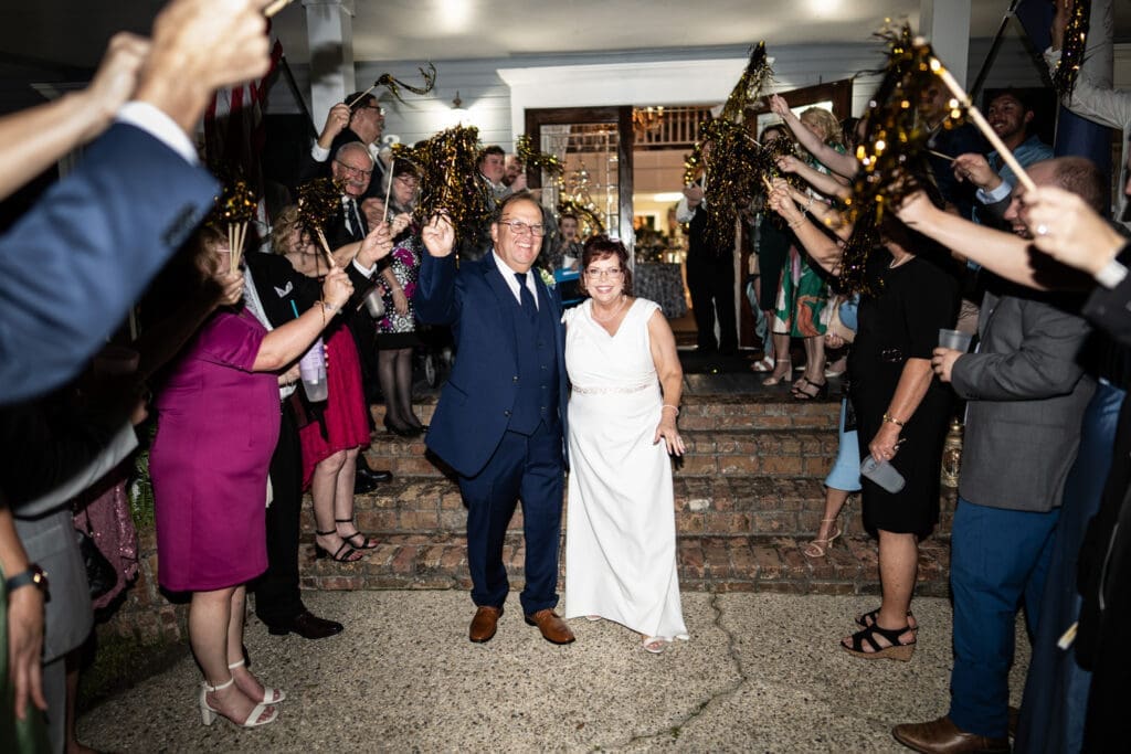 Bride and groom get send-off