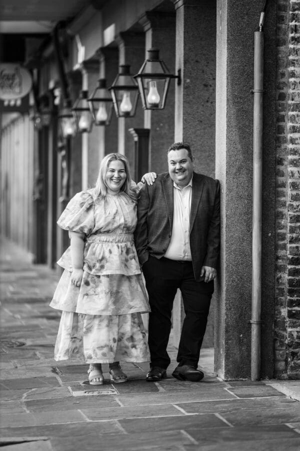 Couple standing in French Quarter