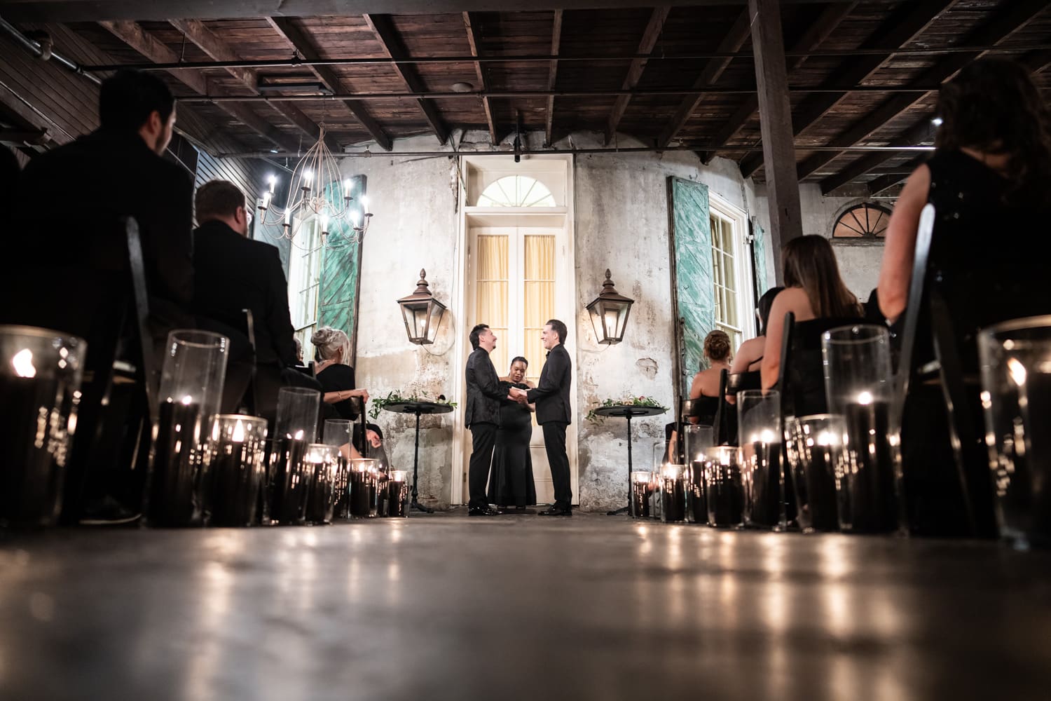 Candlelit wedding ceremony at Latrobes