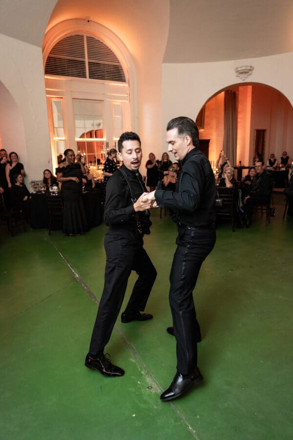 Grooms dancing