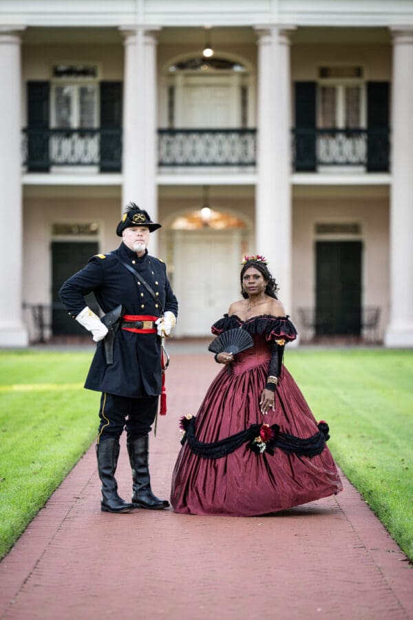 Man and woman in Civil War era attire