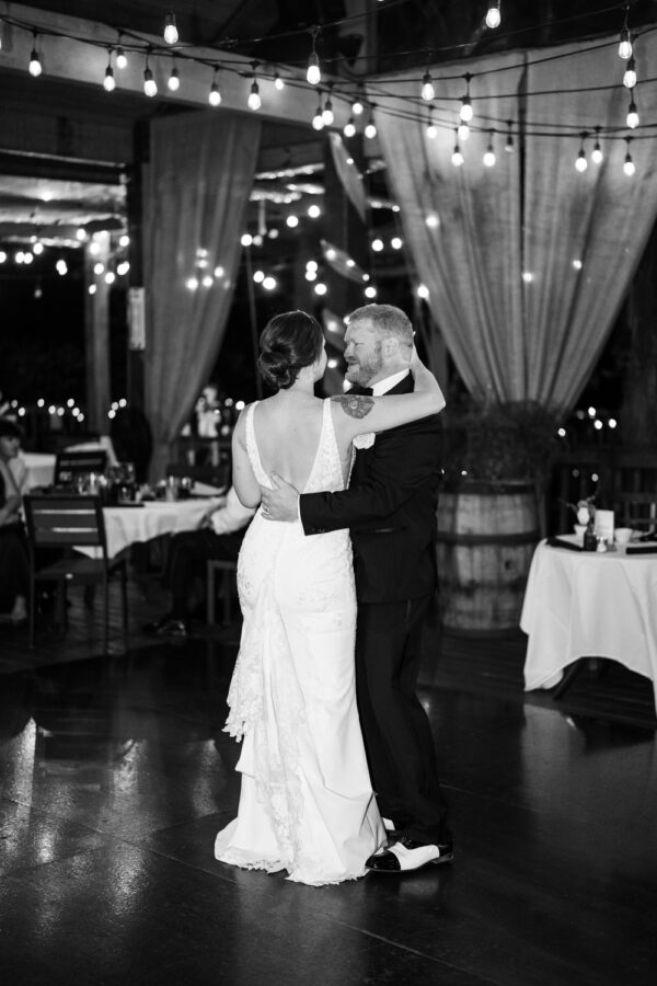 Bride and groom dance